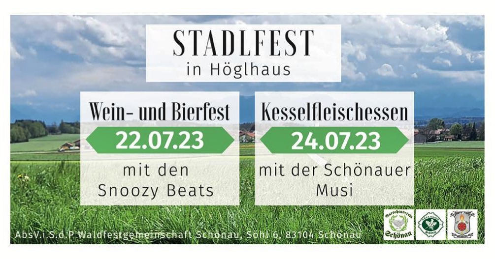 Boid is wieder Stadlfest-Zeit! 🤗
Mia g‘frein uns scho auf stimmungsvolle Abende mit @snoozy.beats da @schoenauermusi und natürlich mit EICH! 😉🍻